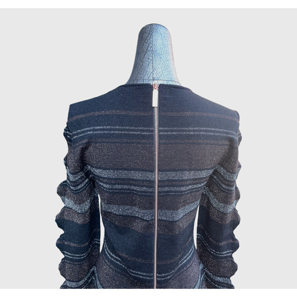 TED BAKER Simona Metallic Stripe Bodycon Dress - Picture 5 of 9